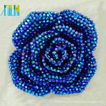 2015 populäre Schnallen helle metallic plating blauen Harz Blume